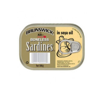 Brunswick BoneLess Sardine In Soya Oil 106g